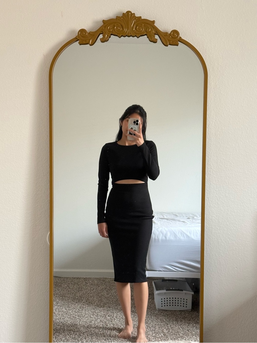 Black Cutout Midi Dress